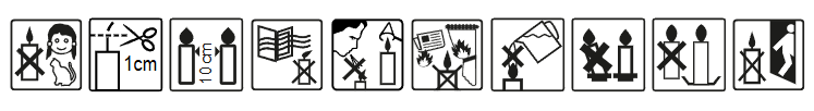 Pictogrammes de sécurité bougies